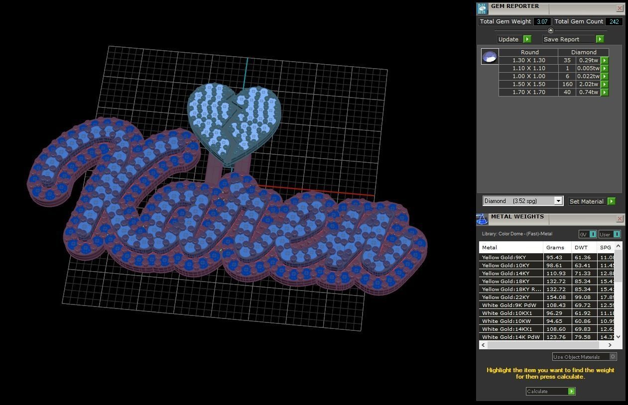 Karen name in gold with diamonds 3D print model_2