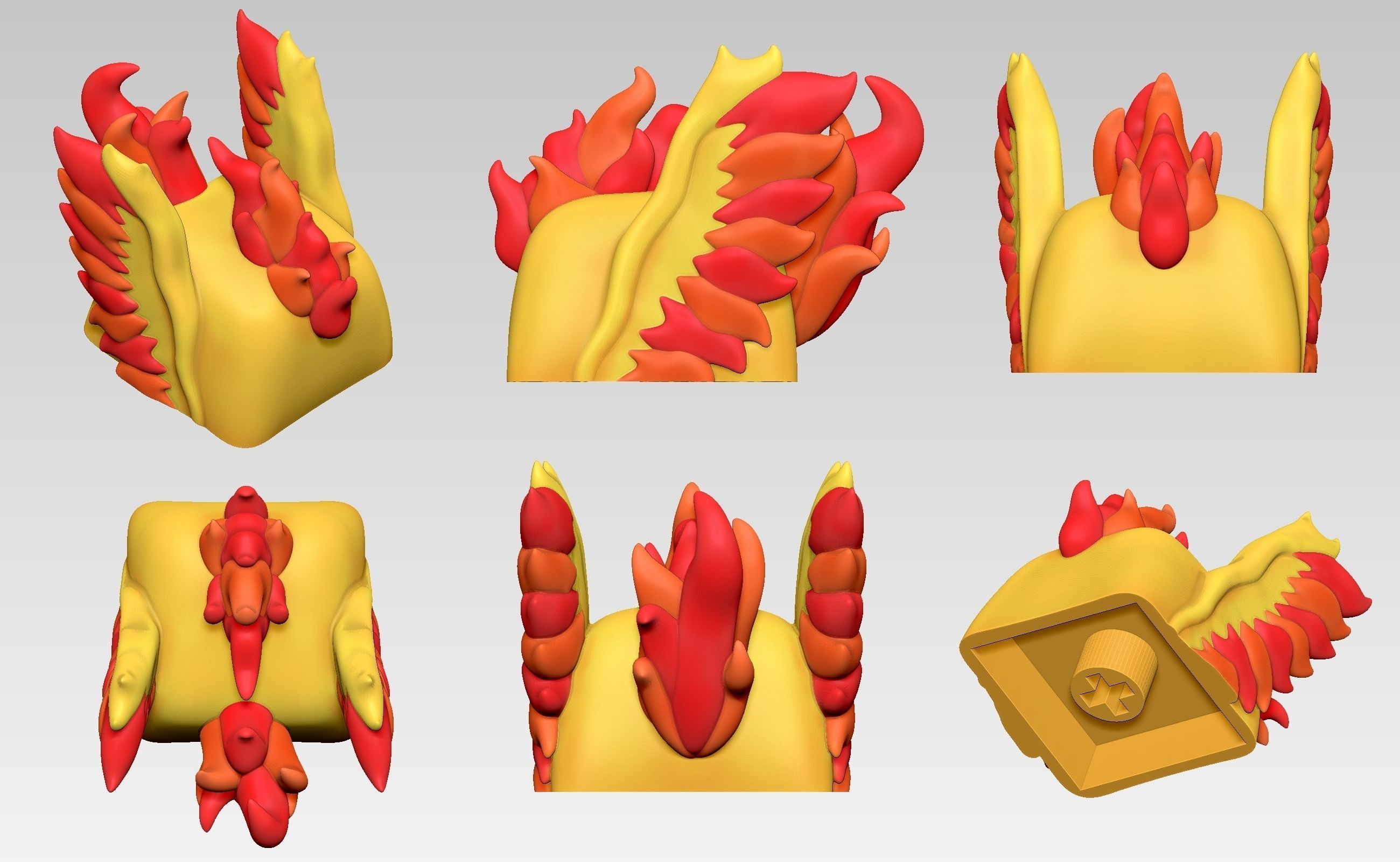 Legendaries VOL I - Pokemon keycap - articuno moltres zapdos -  3D print model_7