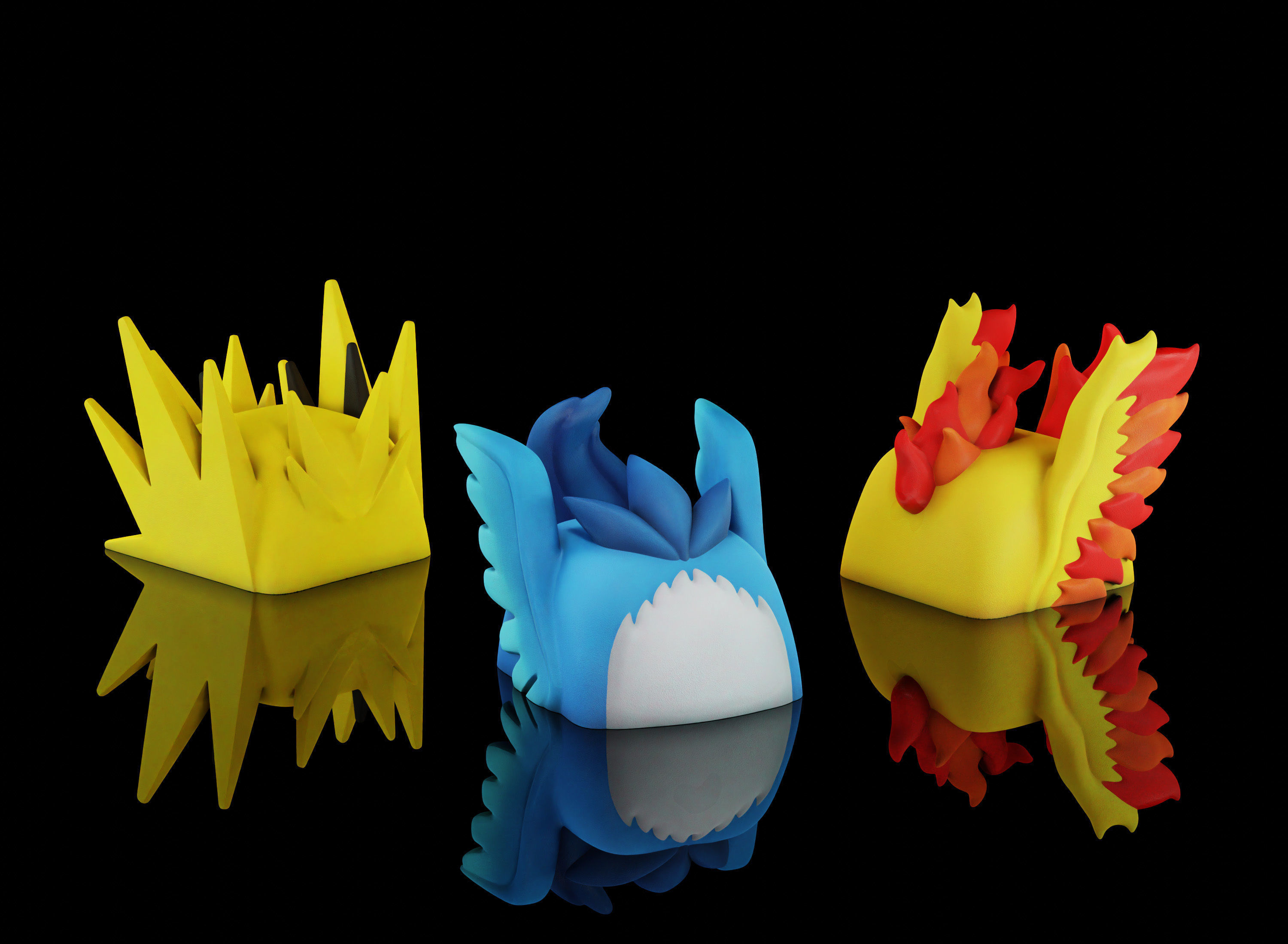 Legendaries VOL I - Pokemon keycap - articuno moltres zapdos -  3D print model_1