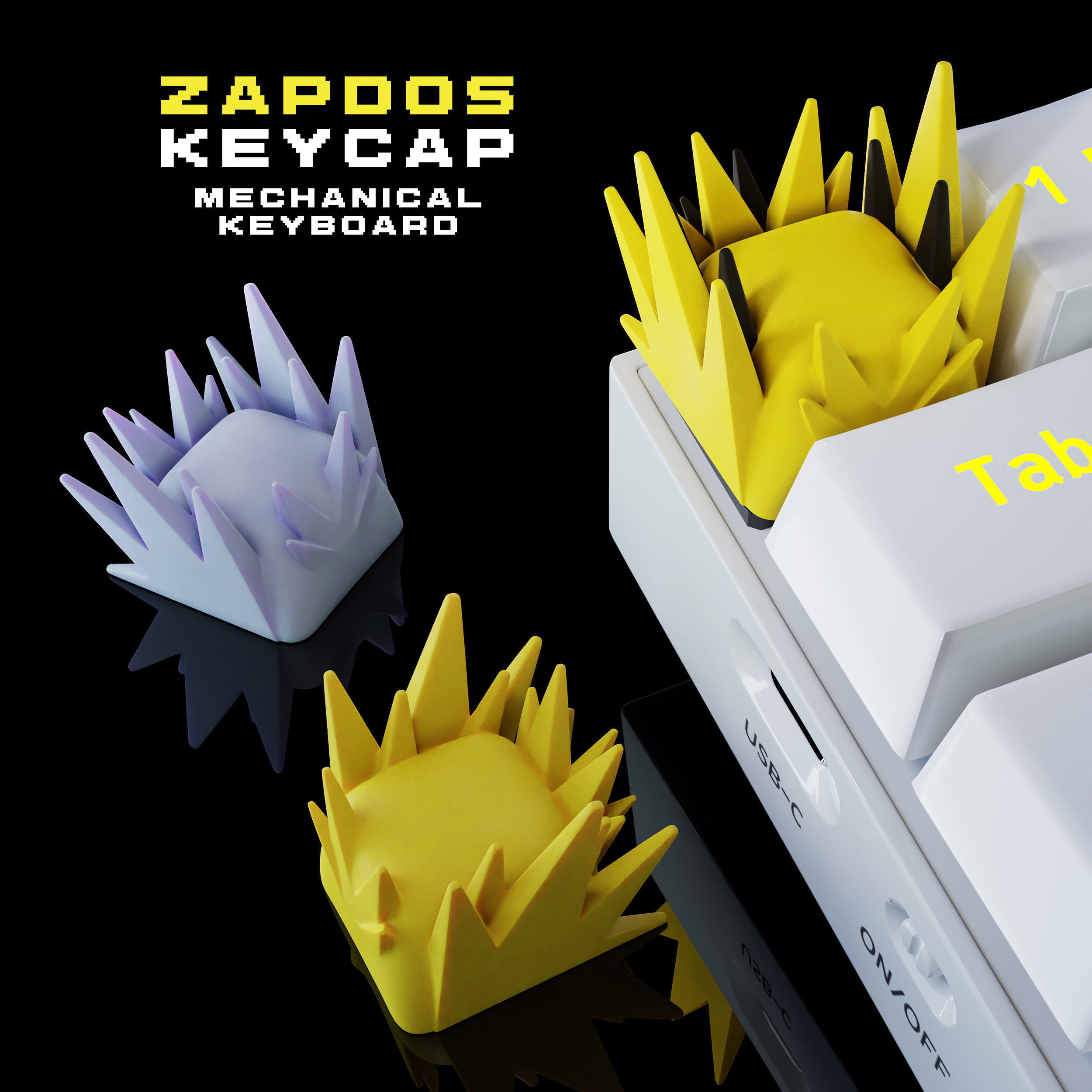 Legendaries VOL I - Pokemon keycap - articuno moltres zapdos -  3D print model_4