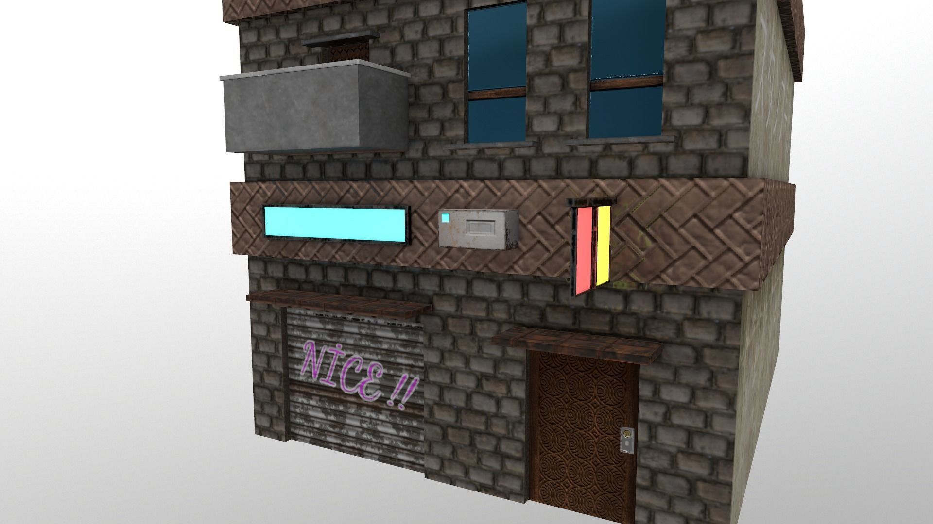 Cyberpunk City - Building 29 Low-poly 3D model_14