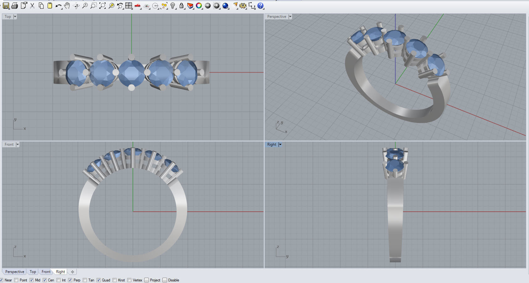diamond ring 3D print model_5