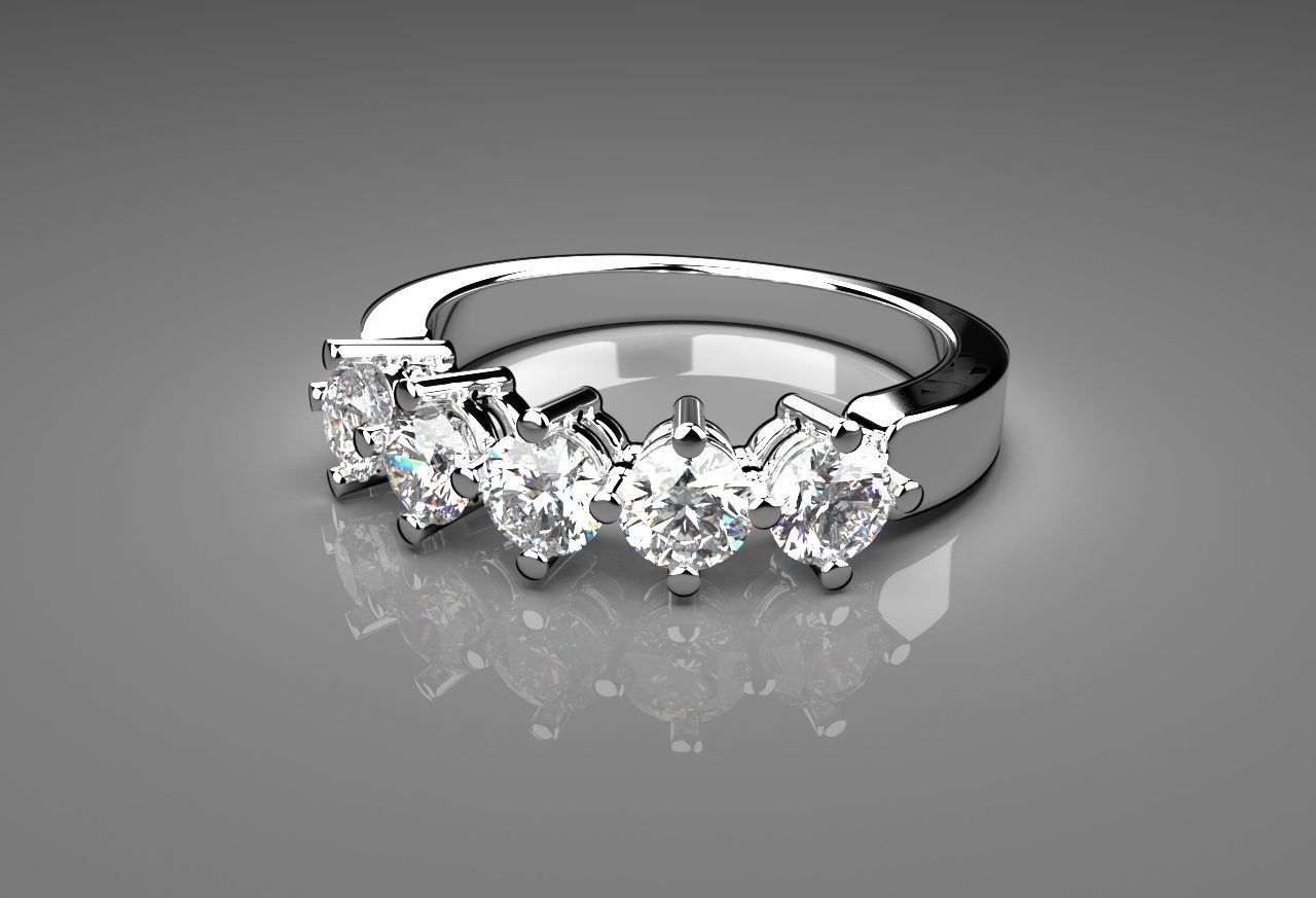 diamond ring 3D print model_2