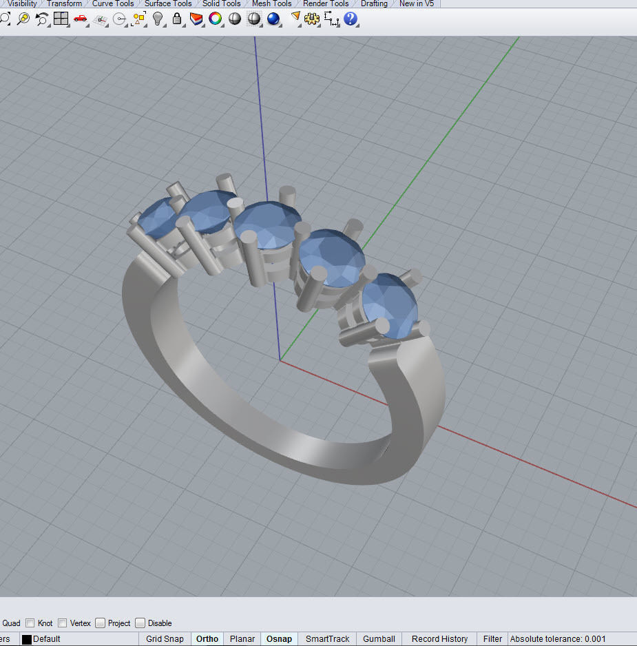 diamond ring 3D print model_3