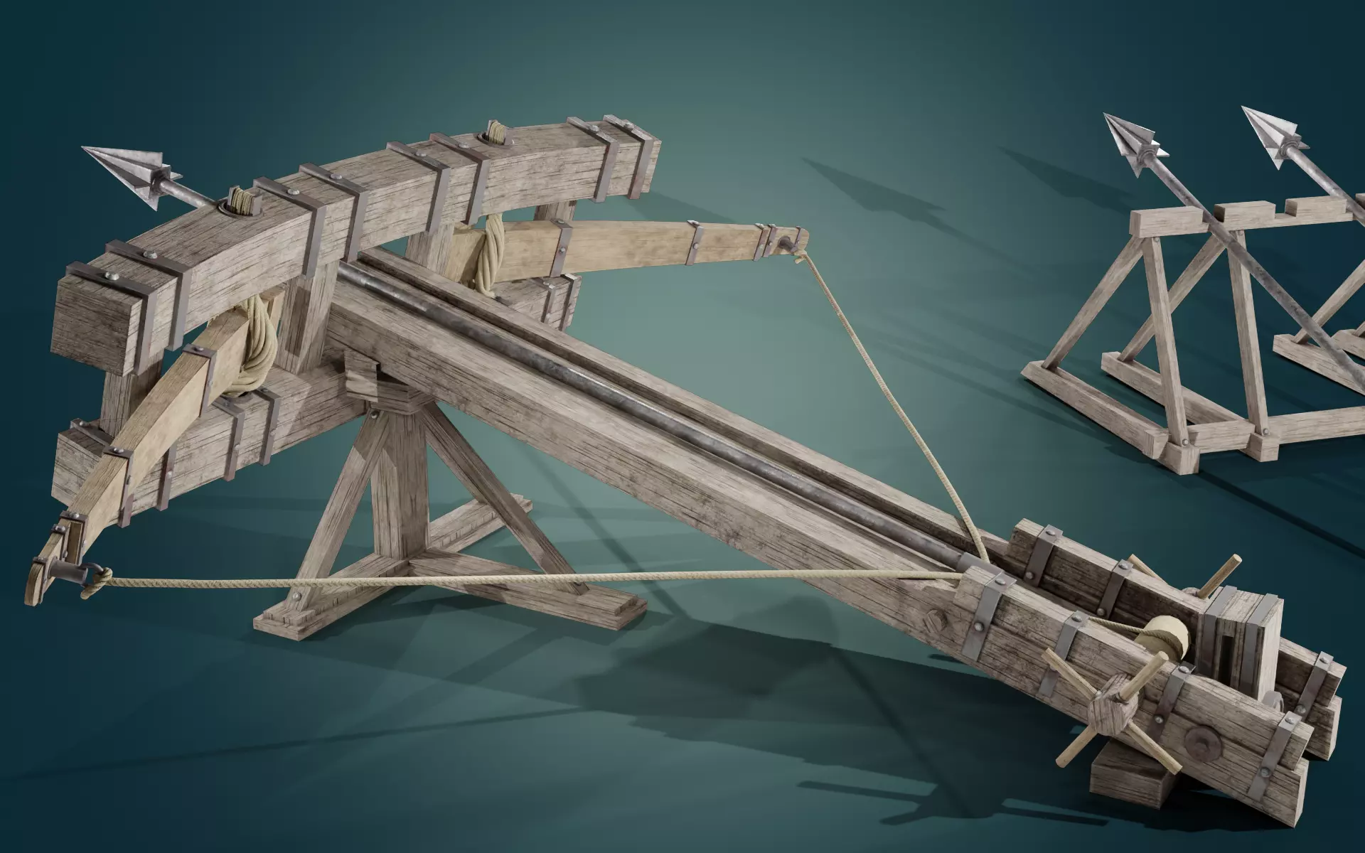 Medieval ballista Low-poly 3D model