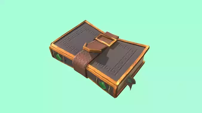Stylized ancient book Low-poly 3D model