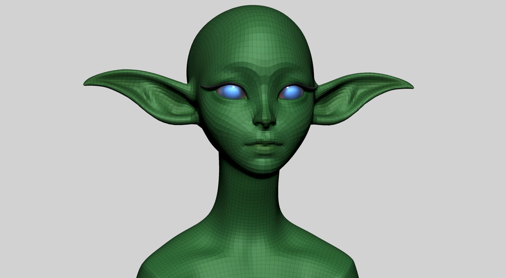 Stylized Elf Head 3D model_11