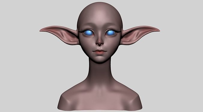 Stylized Elf Head 3D model