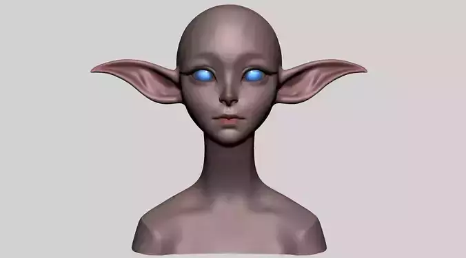 Stylized Elf Head 3D model