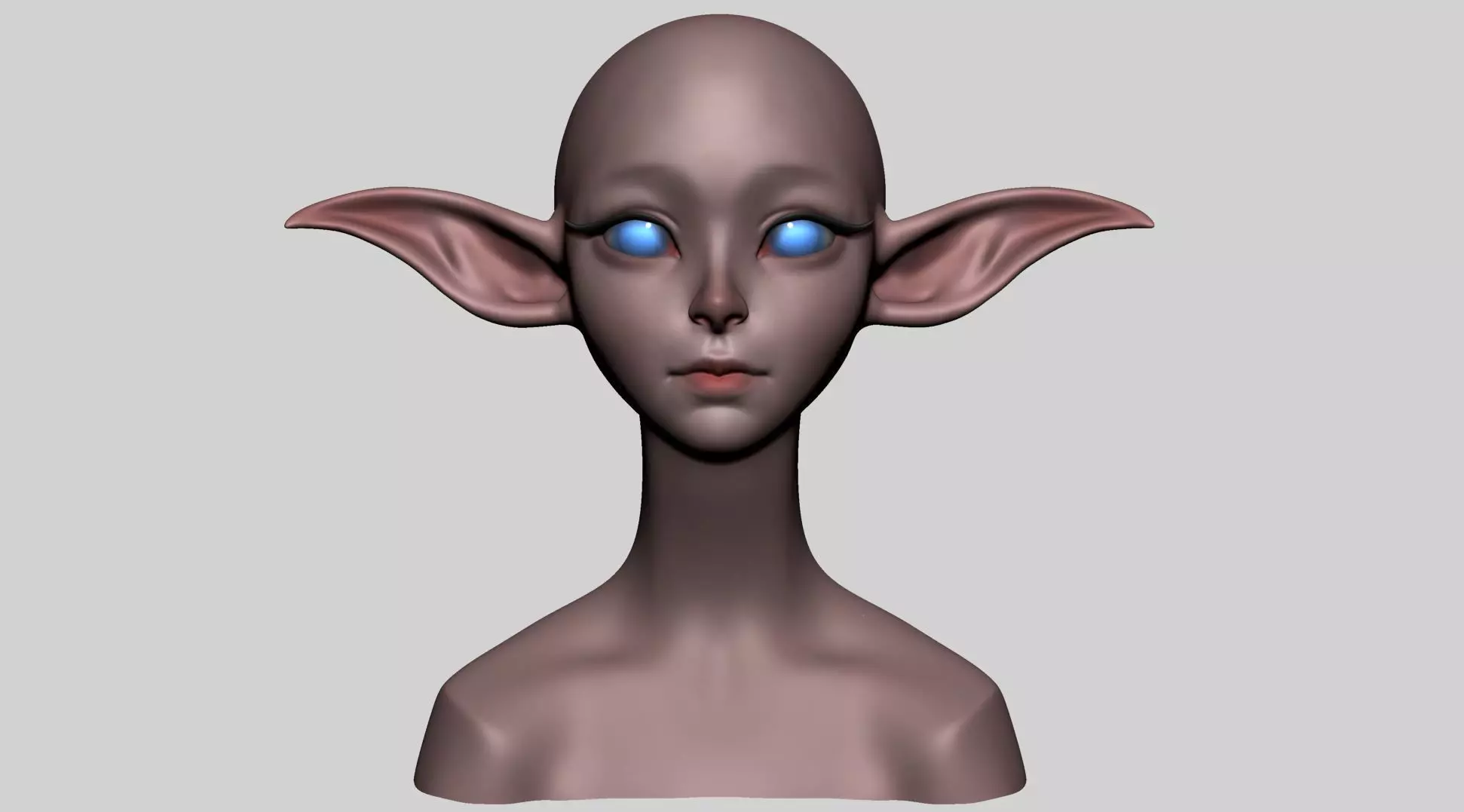 Stylized Elf Head 3D model_0