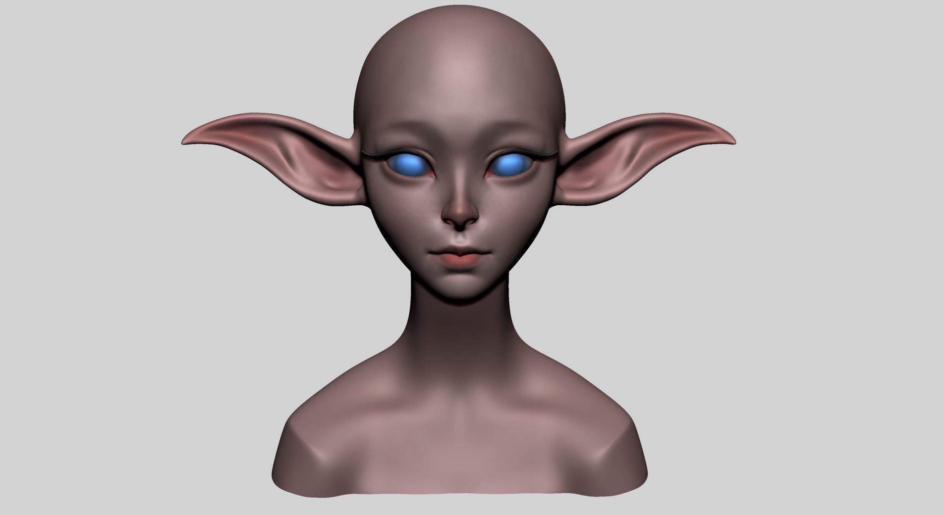 Stylized Elf Head 3D model_9