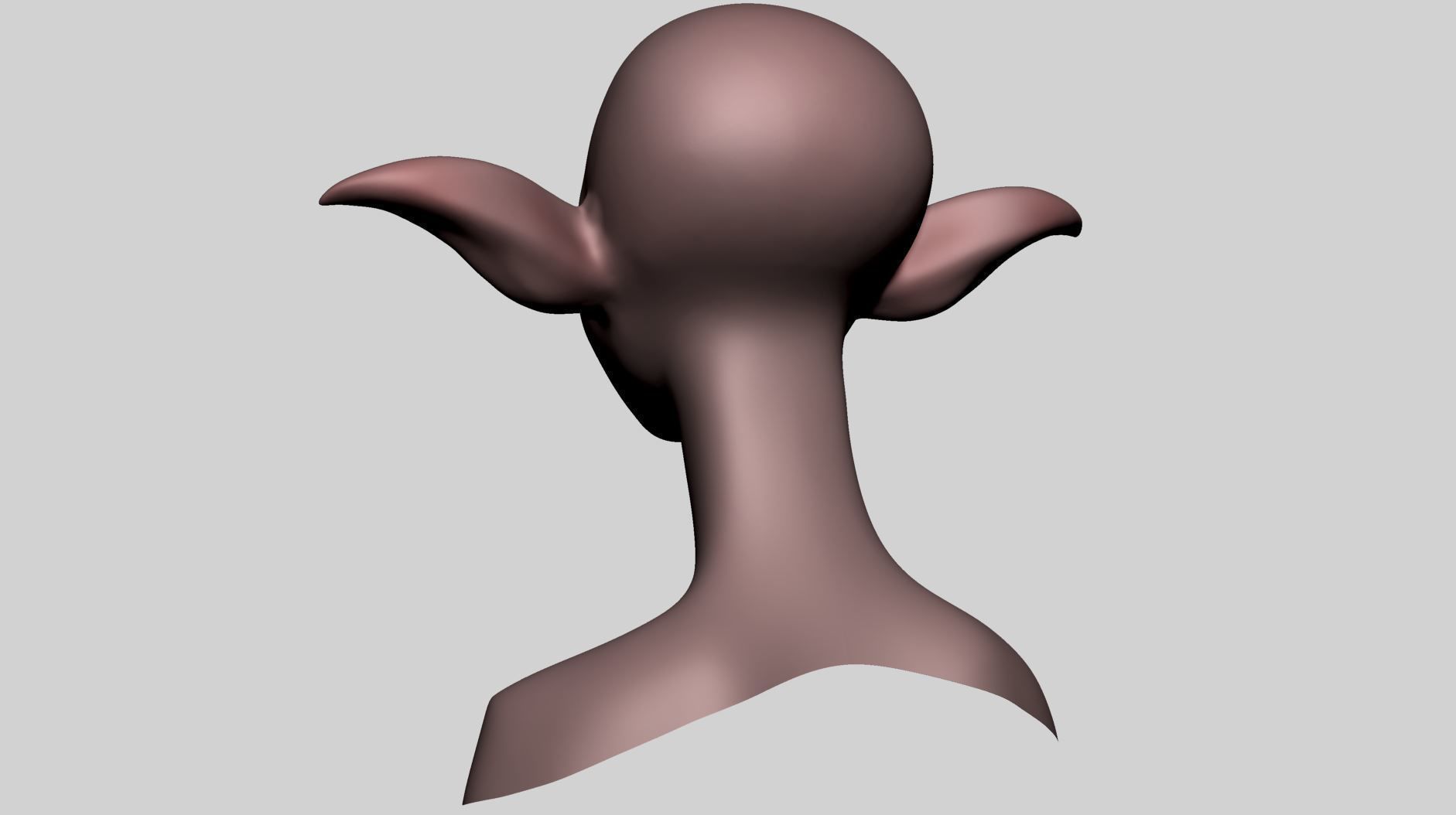 Stylized Elf Head 3D model_6