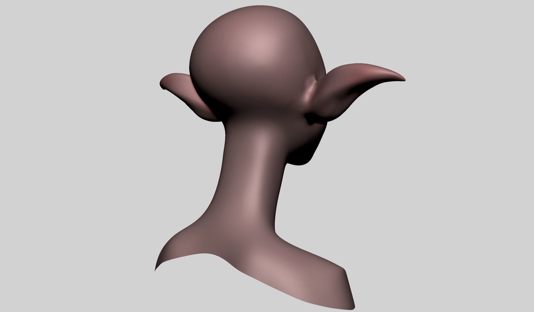 Stylized Elf Head 3D model_4