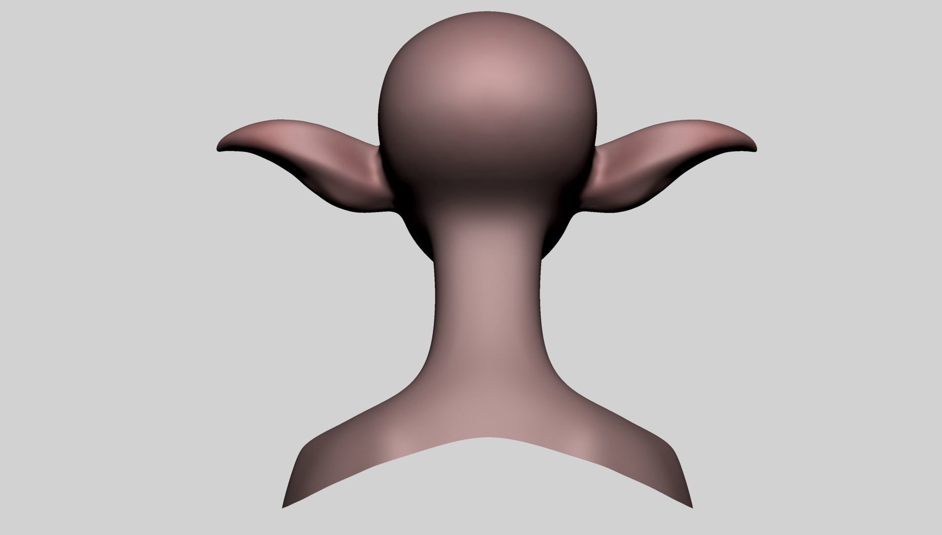 Stylized Elf Head 3D model_5
