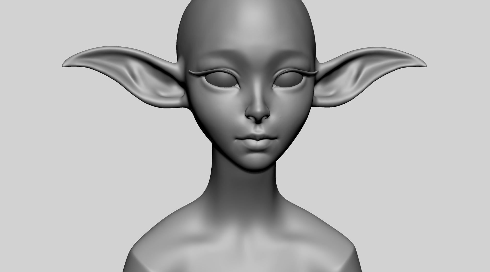 Stylized Elf Head 3D model_14