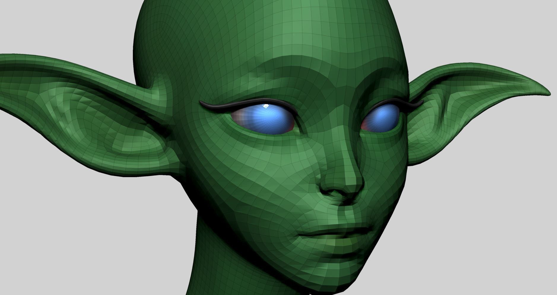 Stylized Elf Head 3D model_13