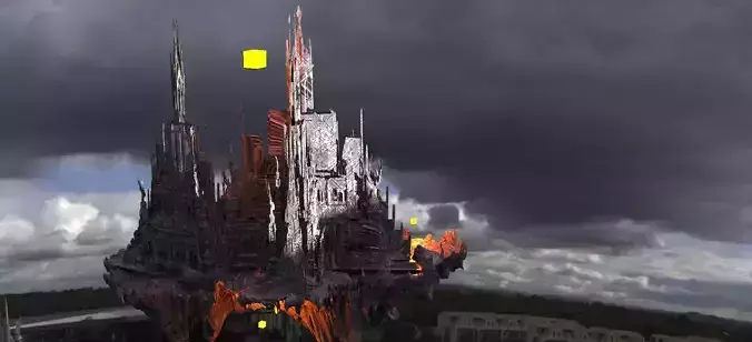 Hellscape Mountain floating Structures Kit bash