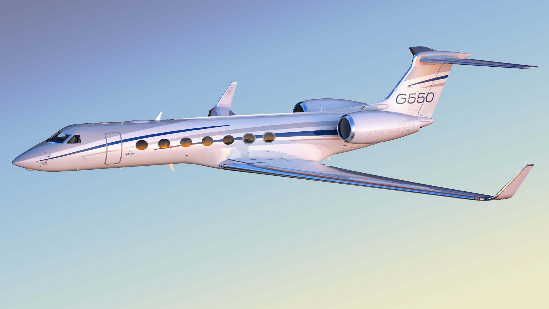 Gulfstream G550 Business Jet 3D model_2