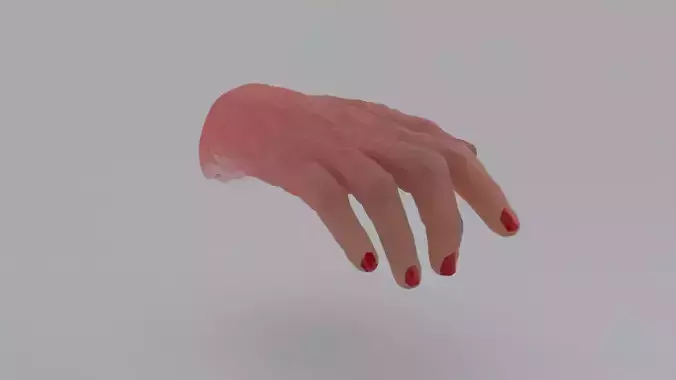 Hand with nail polish 3D Low-poly 3D model