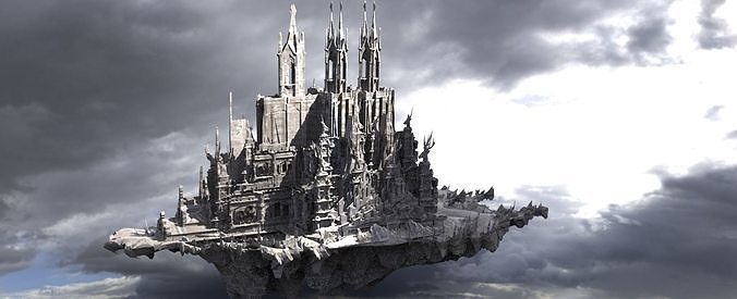 Ancient monolith Mountain towers 3 3D model