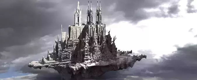 Ancient monolith Mountain towers 3 3D model
