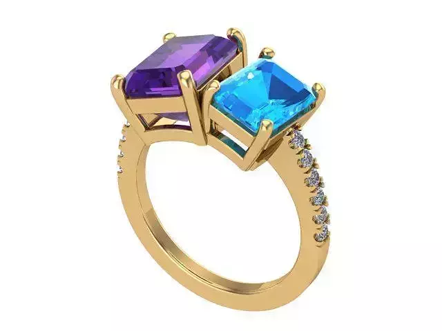 Colored Stones Gold Ring