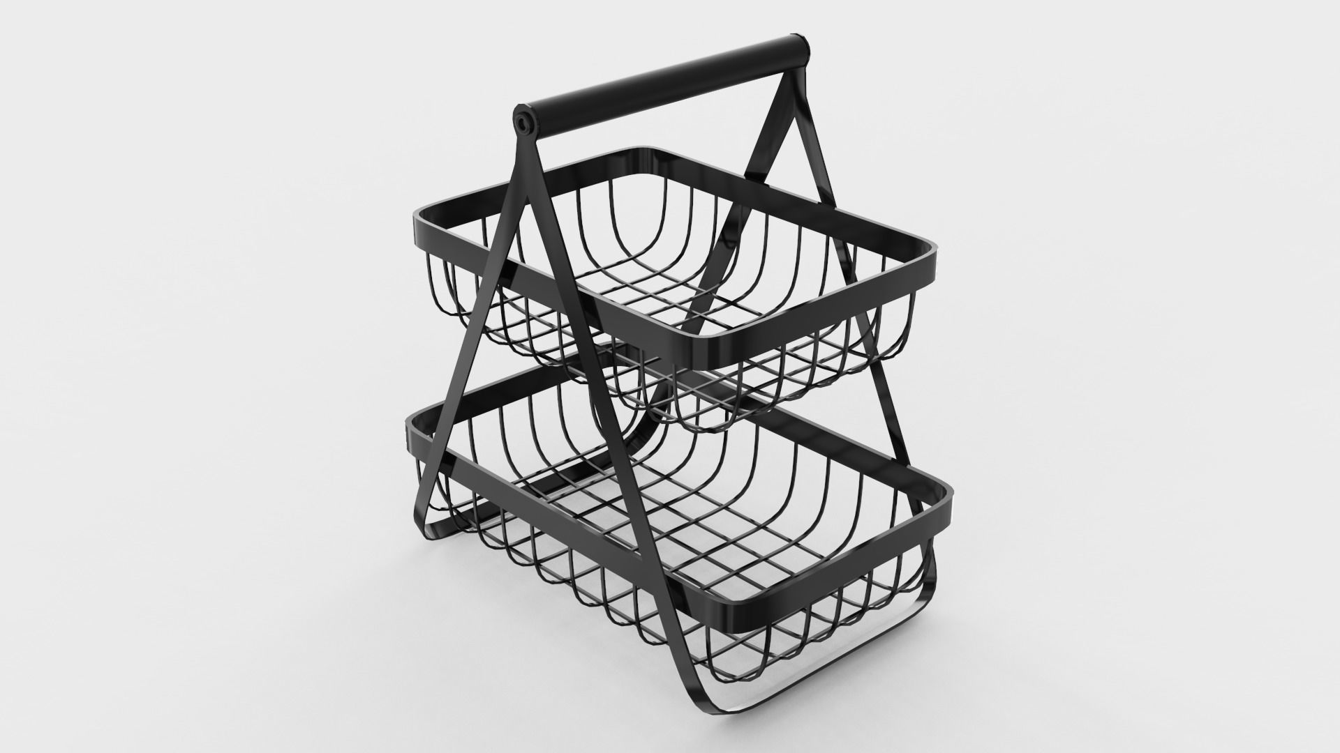Metal Countertop Basket 3D model_4