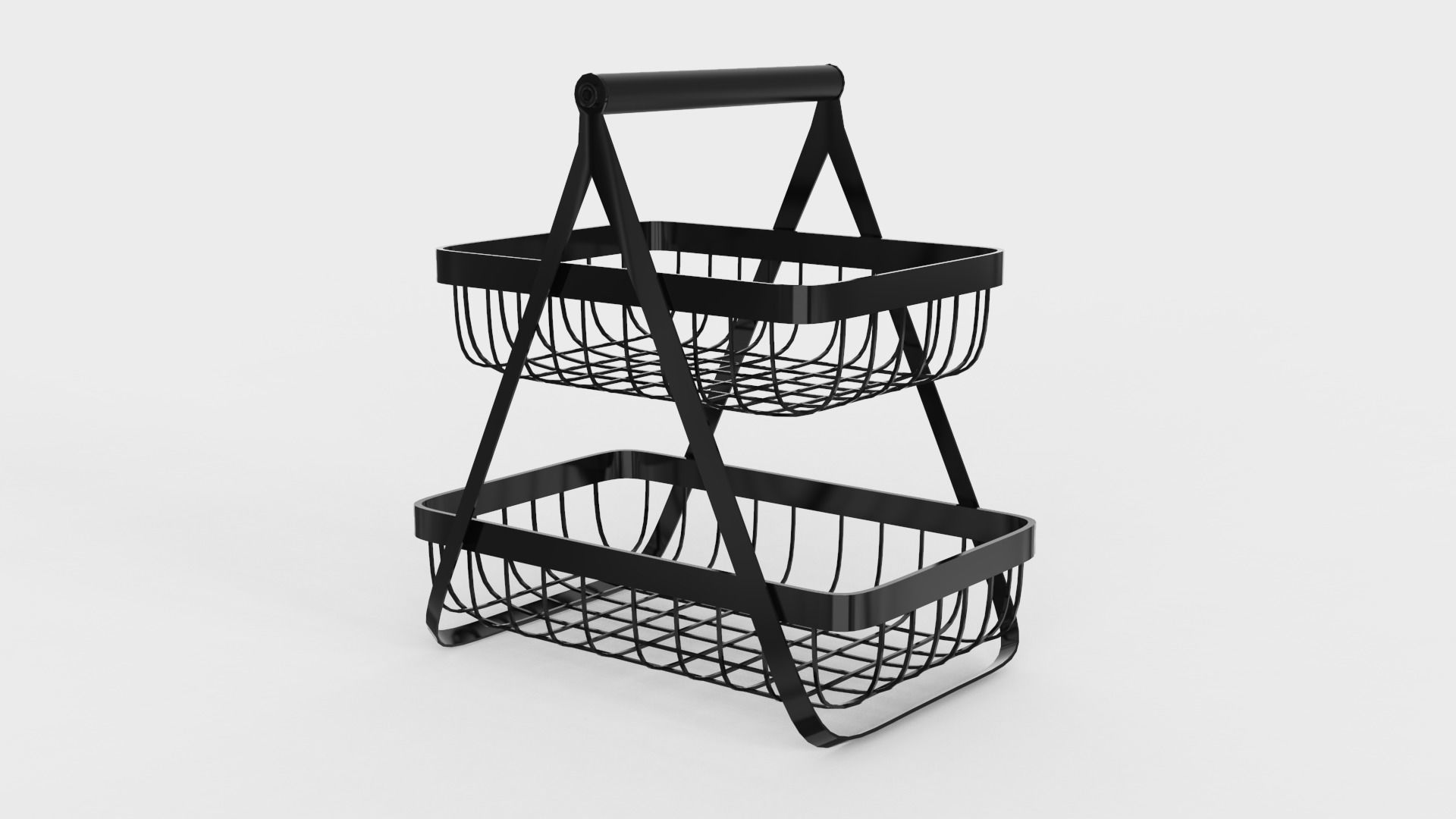 Metal Countertop Basket 3D model_2