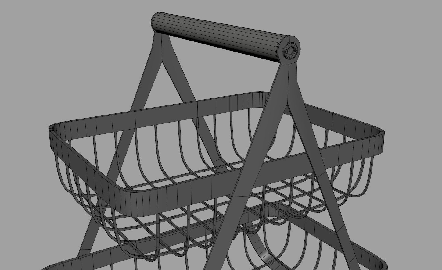 Metal Countertop Basket 3D model_8