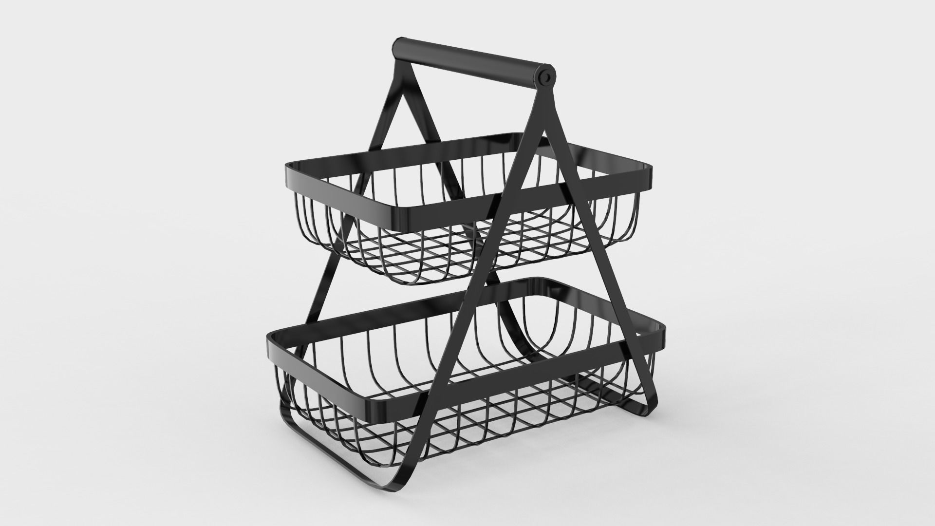 Metal Countertop Basket 3D model_3
