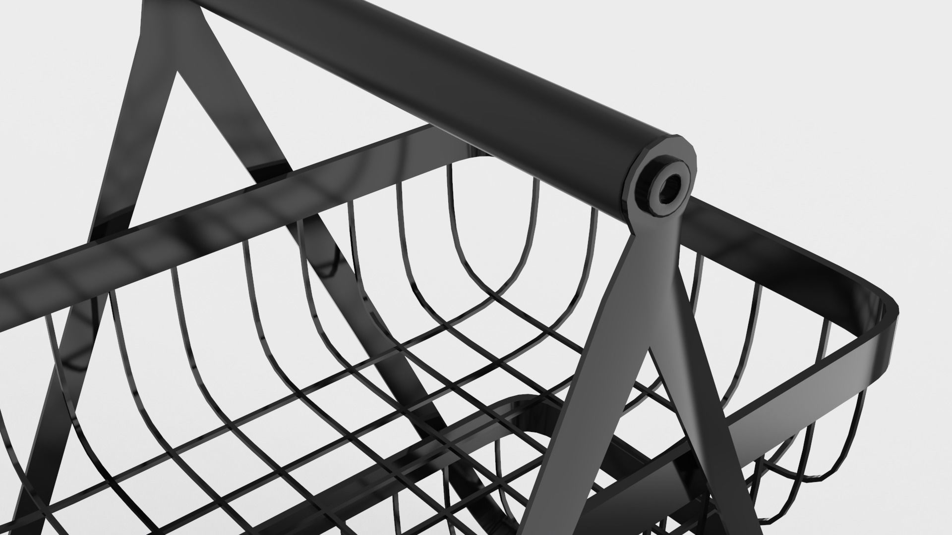 Metal Countertop Basket 3D model_5