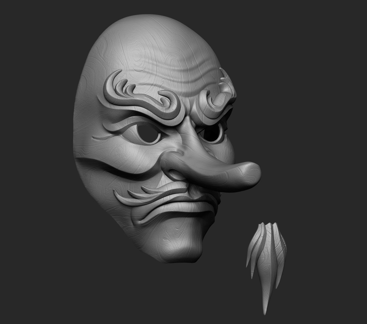 Japanese Tengu Mask Oni Demon Mask Samurai Mask  3D print model_10