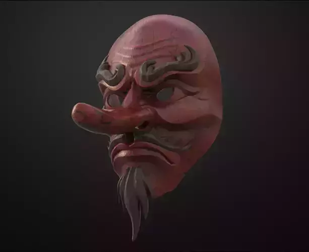 Japanese Tengu Mask Oni Demon Mask Samurai Mask  3D print model
