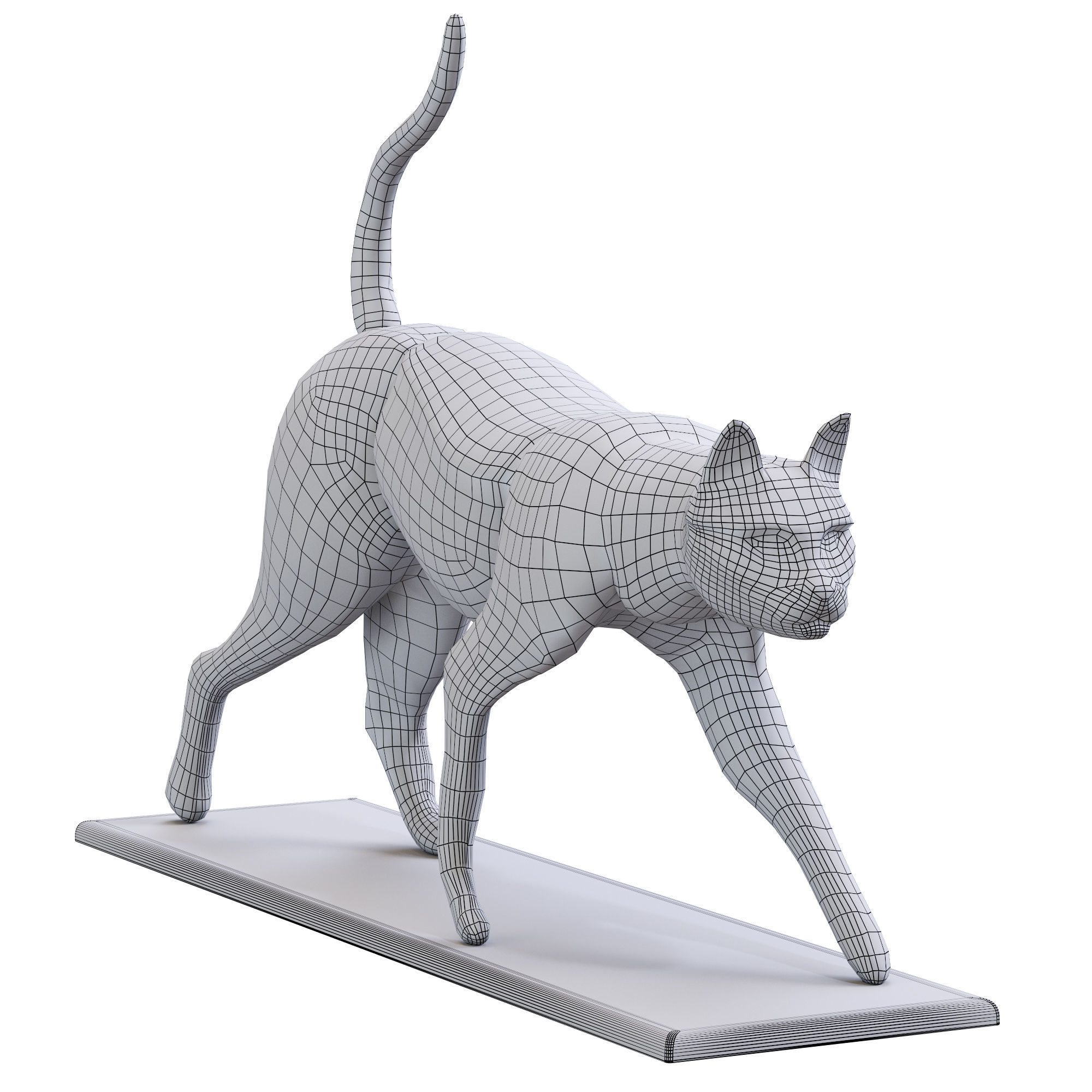 Cat statue Low-poly 3D model_18