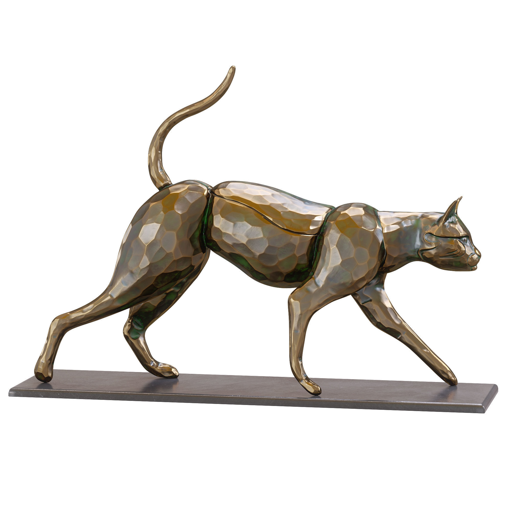Cat statue Low-poly 3D model_2
