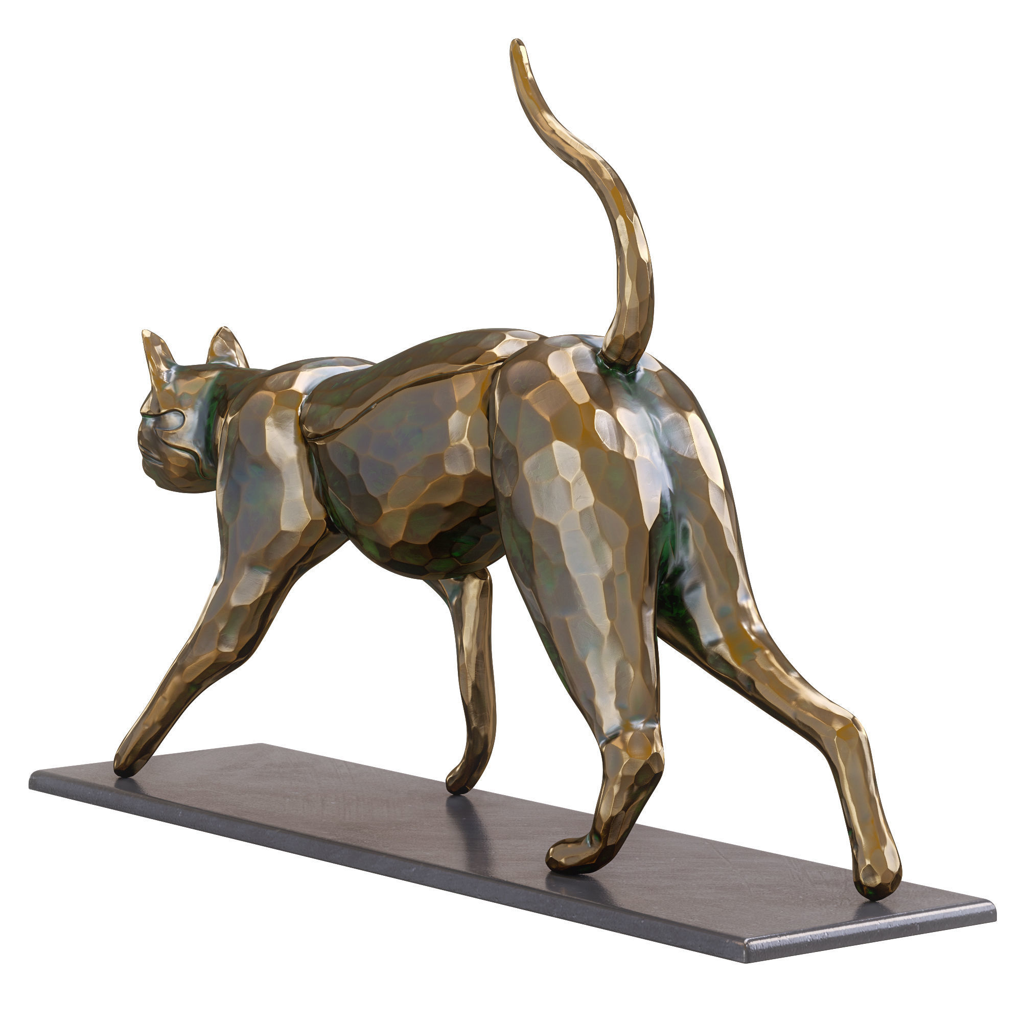 Cat statue Low-poly 3D model_8