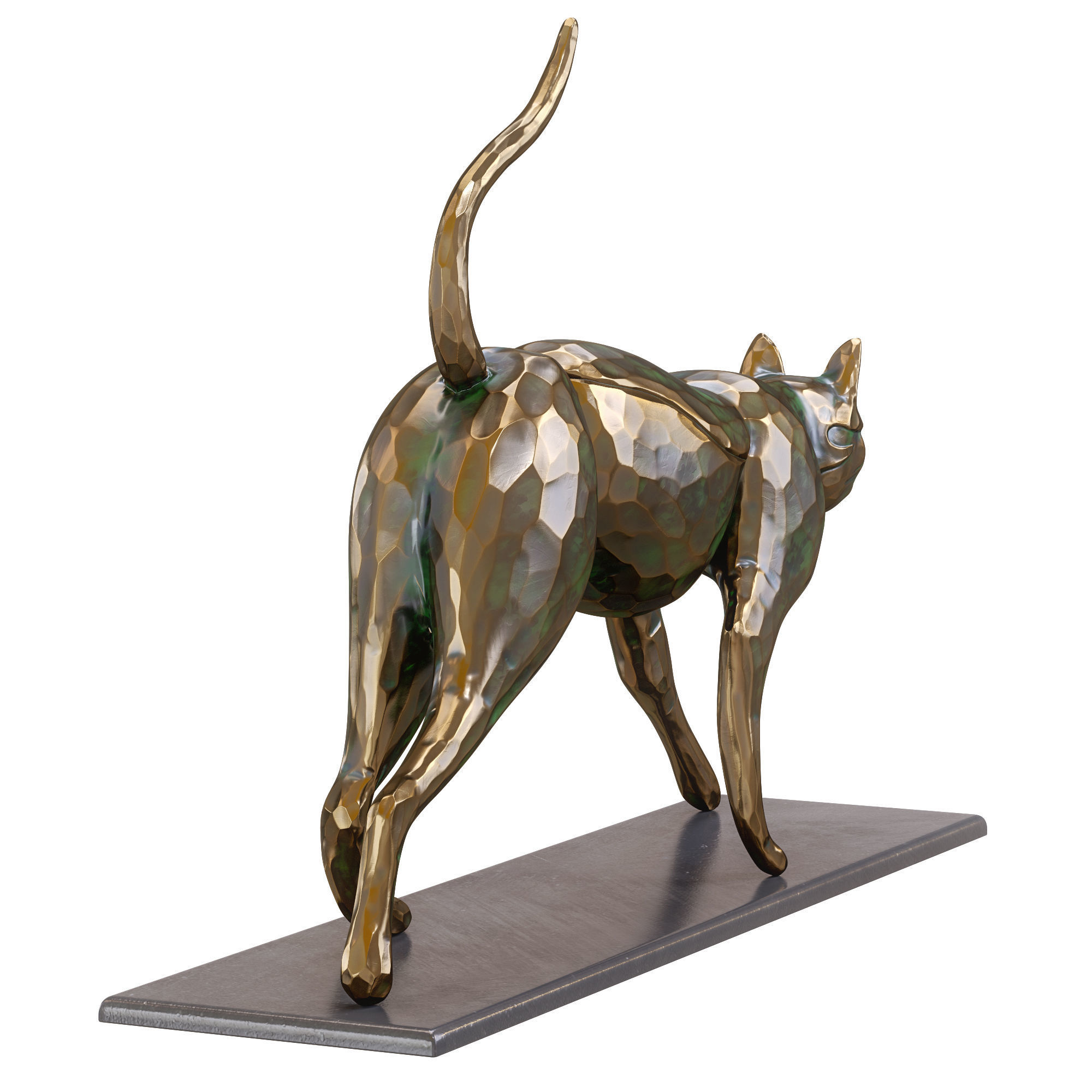 Cat statue Low-poly 3D model_23