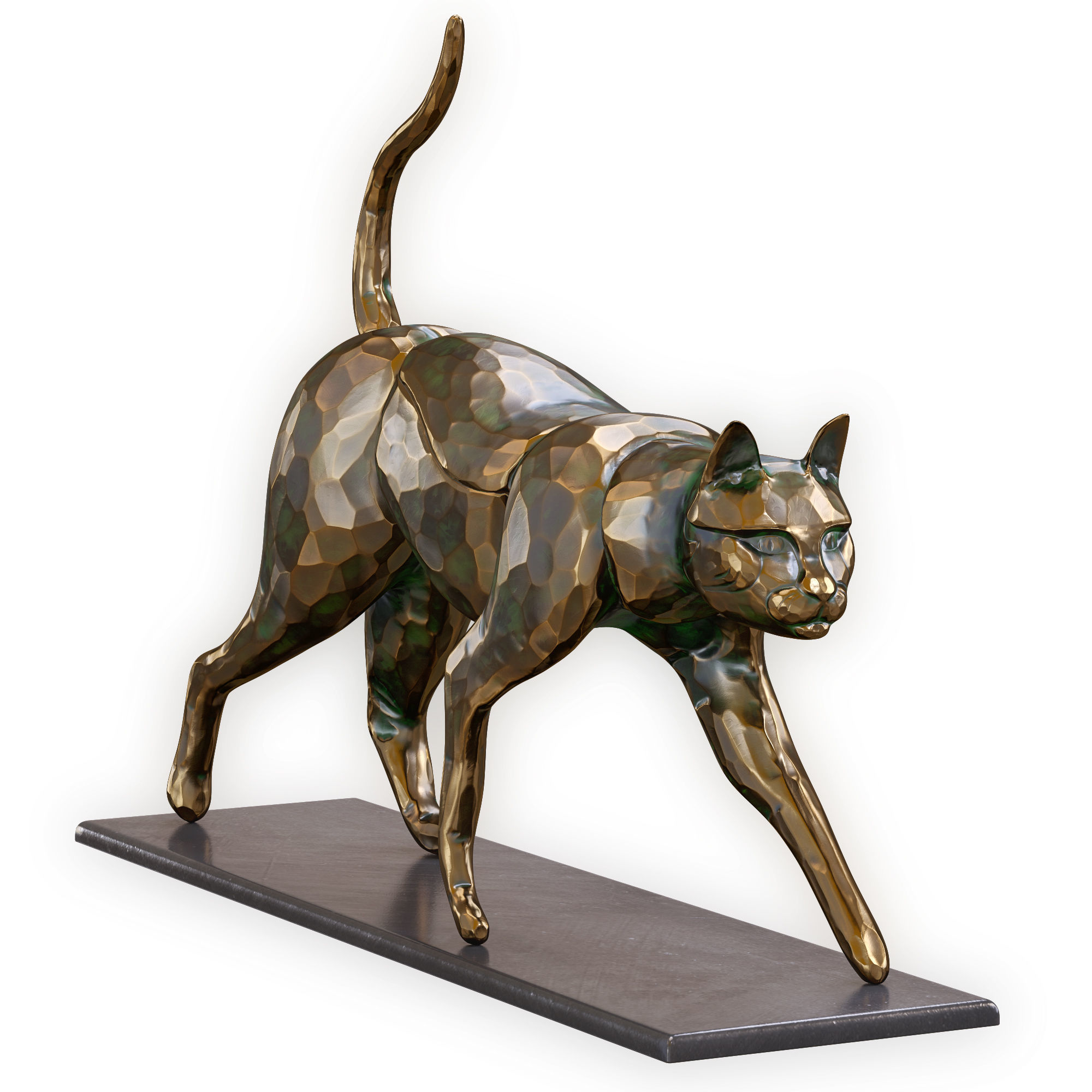 Cat statue Low-poly 3D model_16