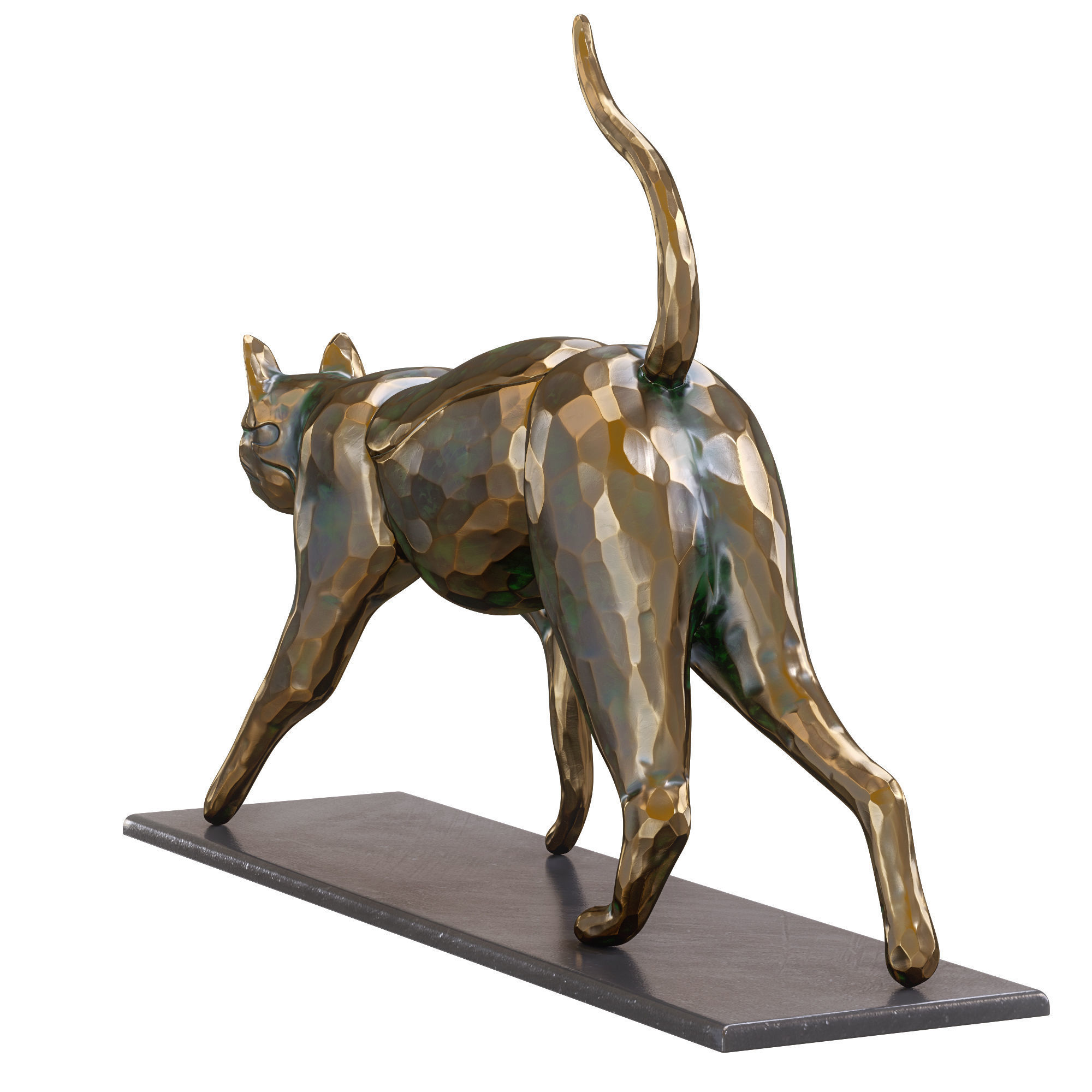 Cat statue Low-poly 3D model_6