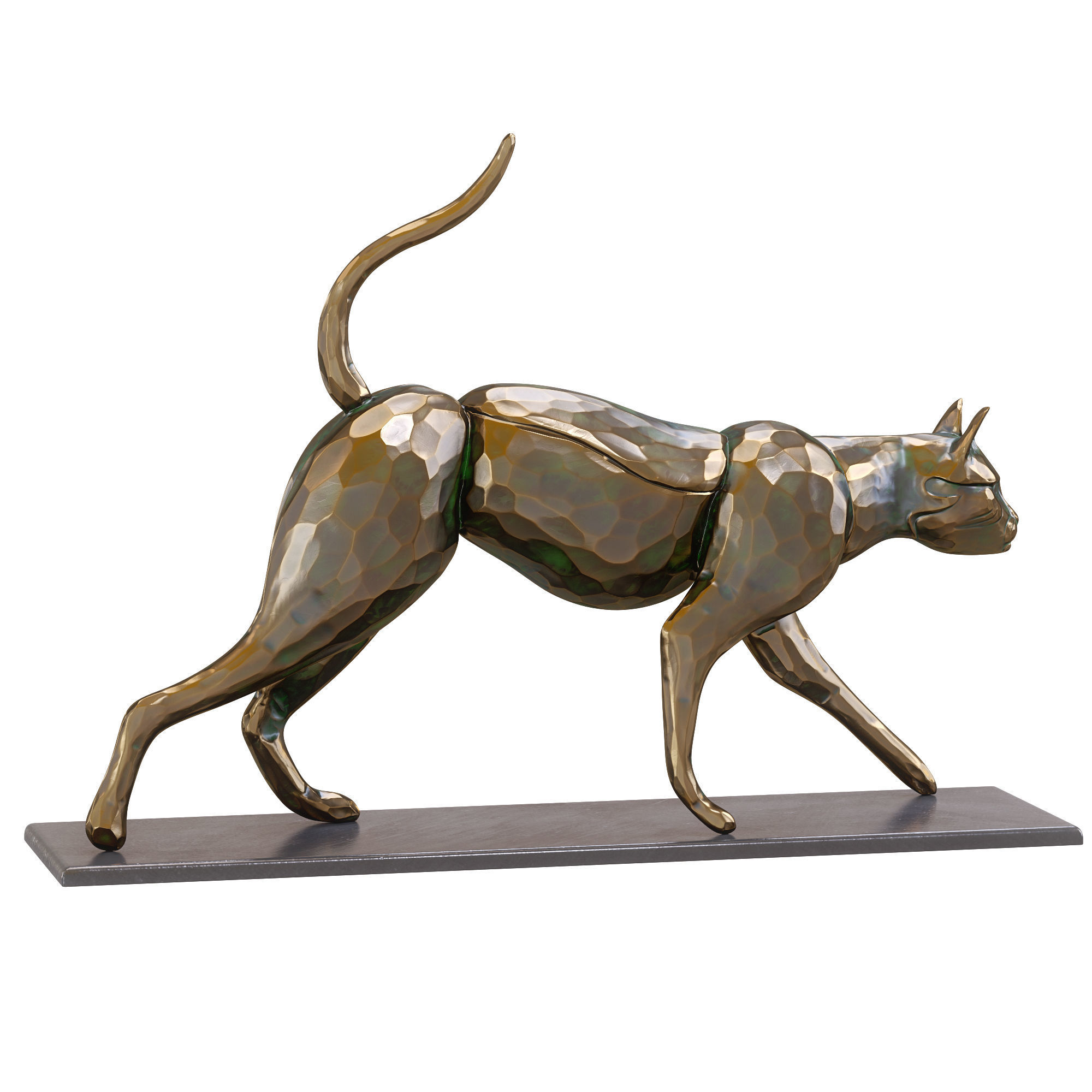 Cat statue Low-poly 3D model_21