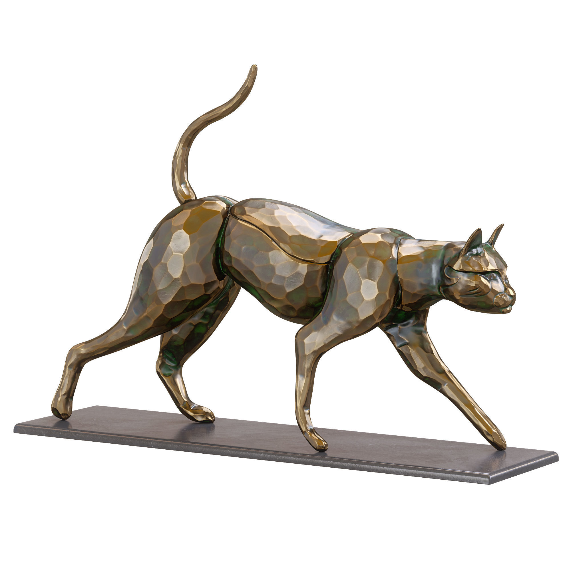 Cat statue Low-poly 3D model_20