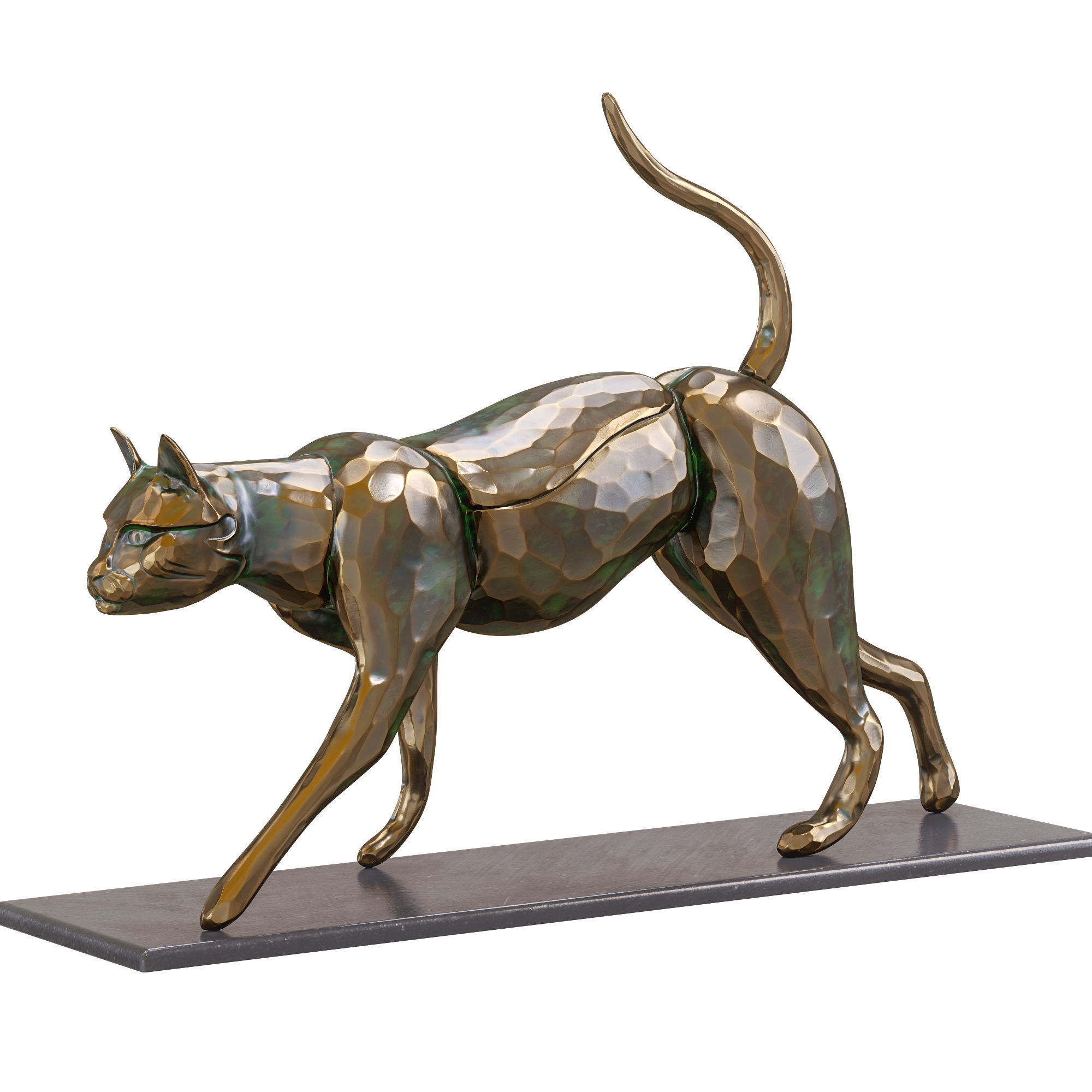 Cat statue Low-poly 3D model_5