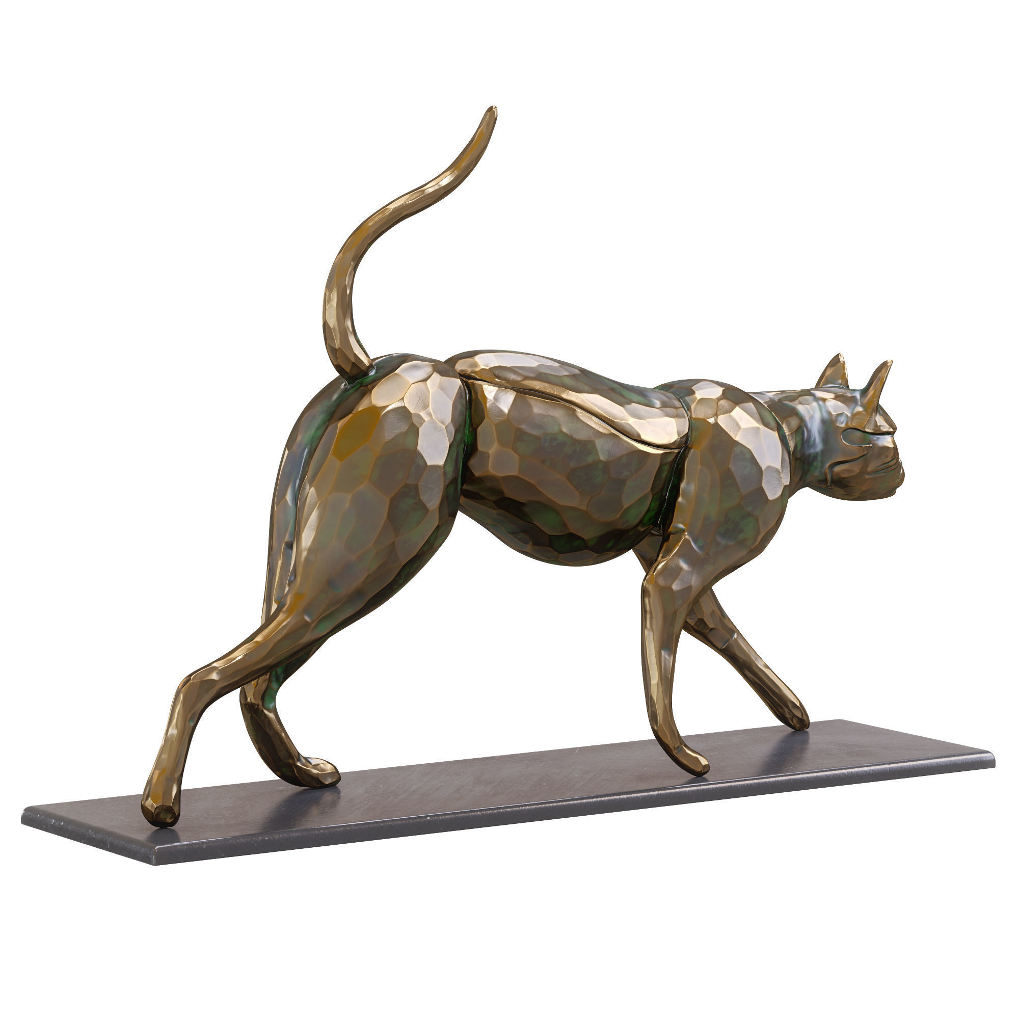 Cat statue Low-poly 3D model_22