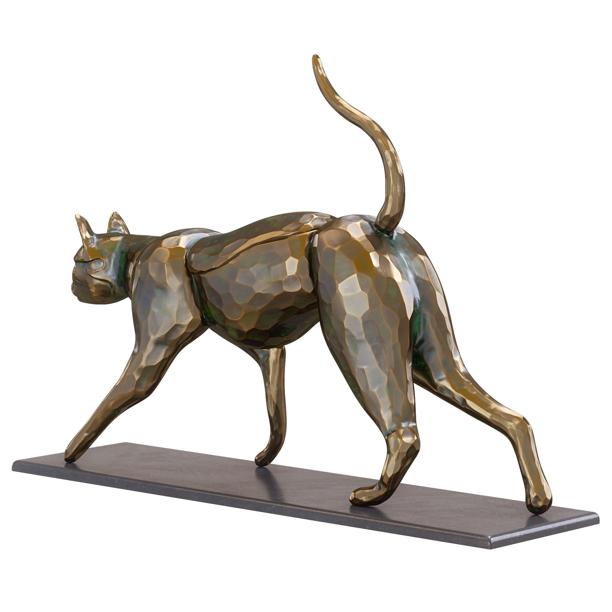 Cat statue Low-poly 3D model_9