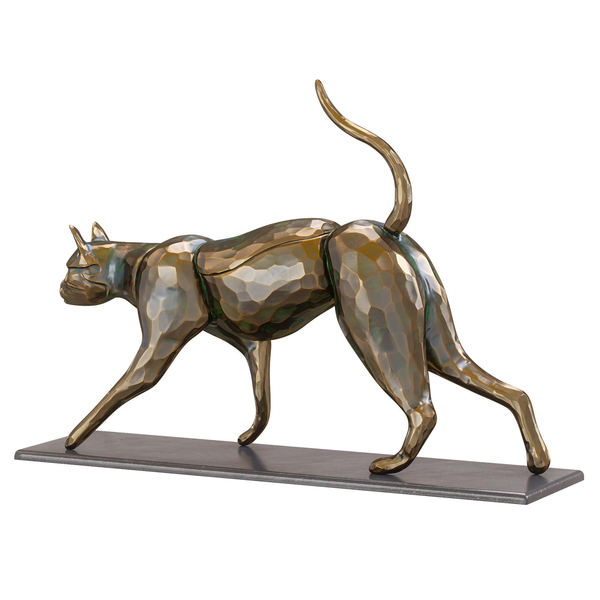 Cat statue Low-poly 3D model_10