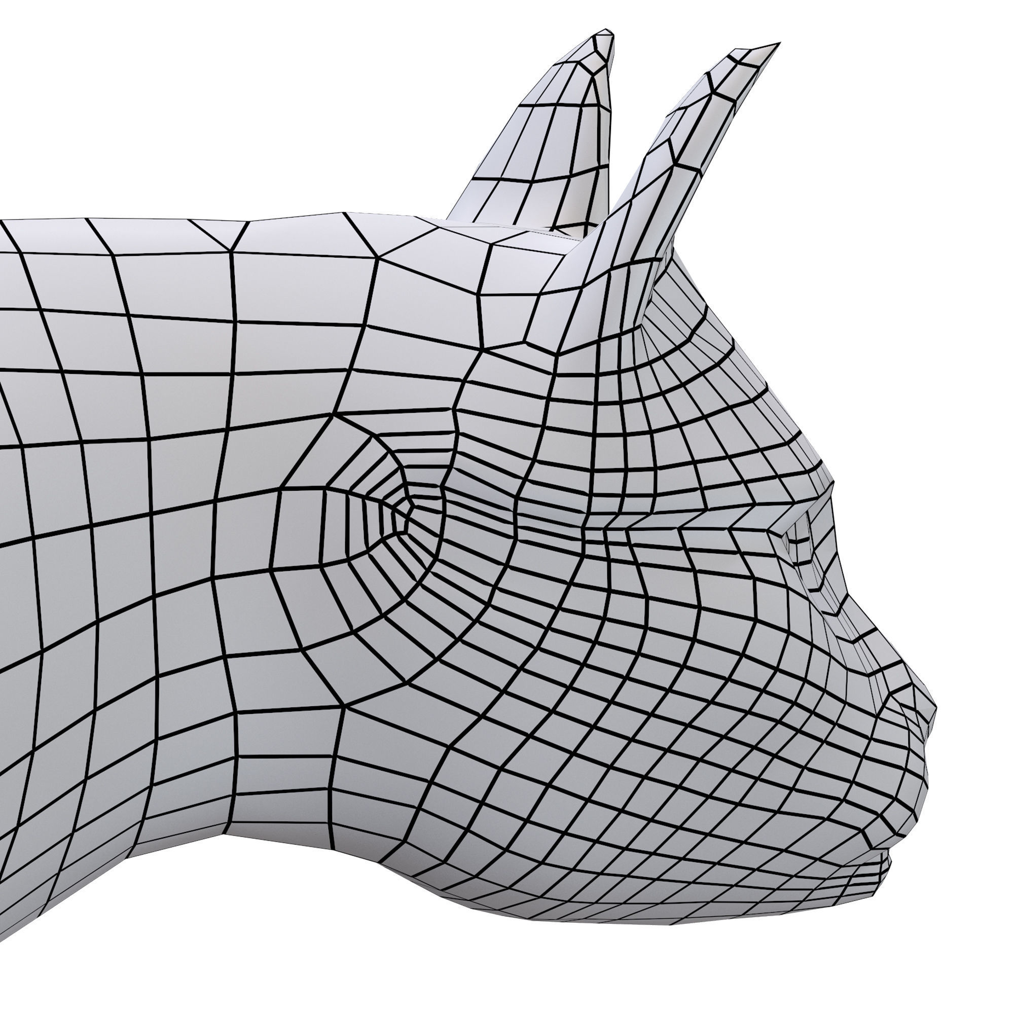 Cat statue Low-poly 3D model_7