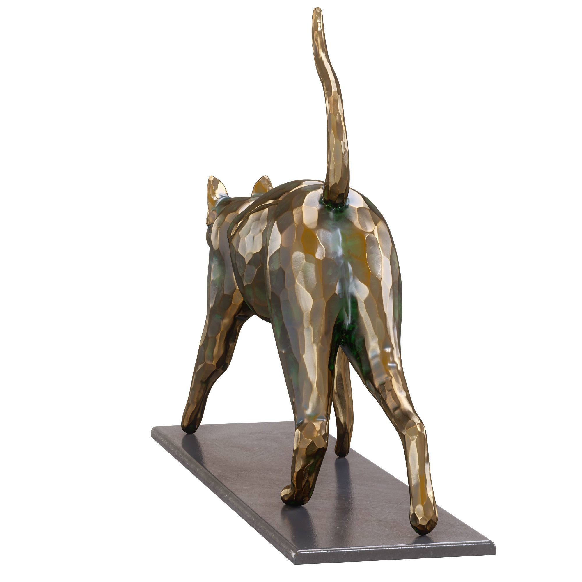 Cat statue Low-poly 3D model_4