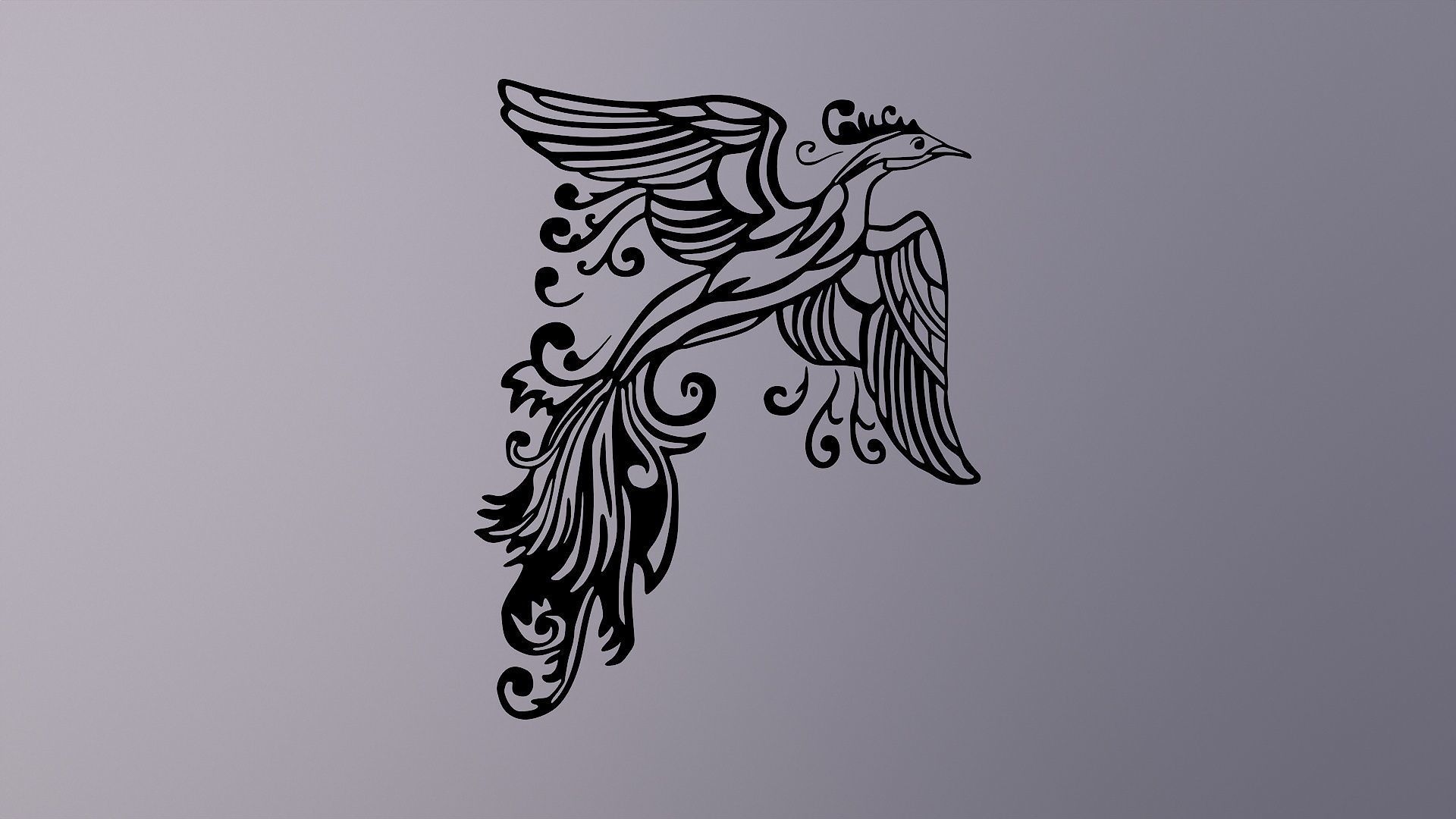 Phoenix - Immortal bird 01 Low-poly 3D model_19