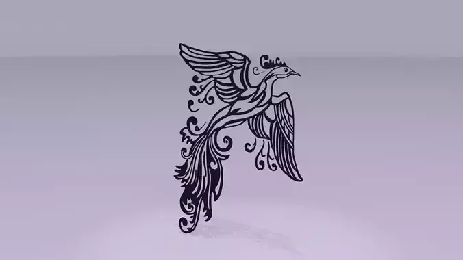 Phoenix - Immortal bird 01 Low-poly 3D model