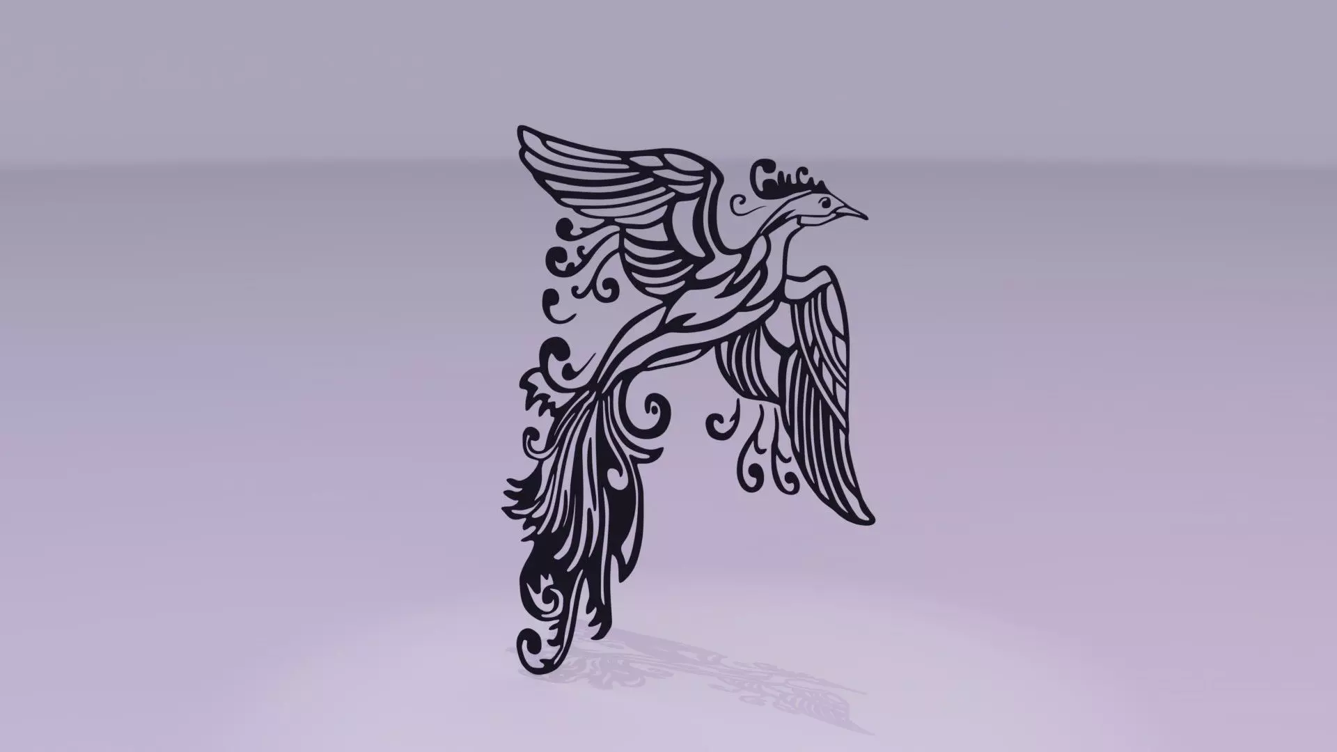 Phoenix - Immortal bird 01 Low-poly 3D model_0